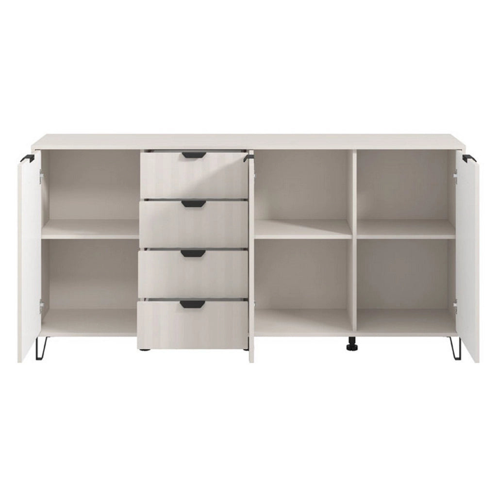 Madia Paglieta, Credenza 3 Ripiani, 182.5x40x90.5h cm Bianco Crema