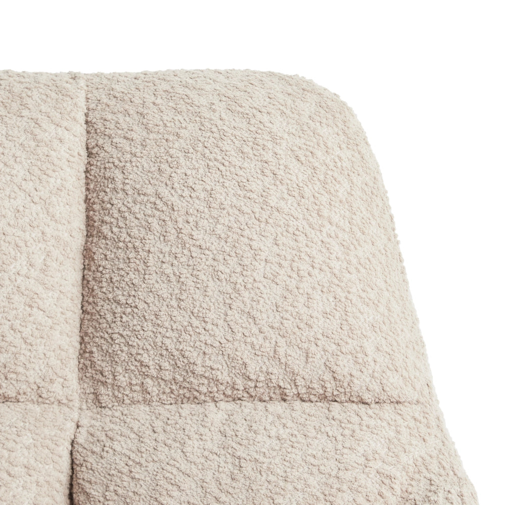 Sedia da ufficio Beige Teddy Poliestere Tessuto Nero Struttura metallica Imbottita Girevole Funzione Regolabile Mobili da Ufficio