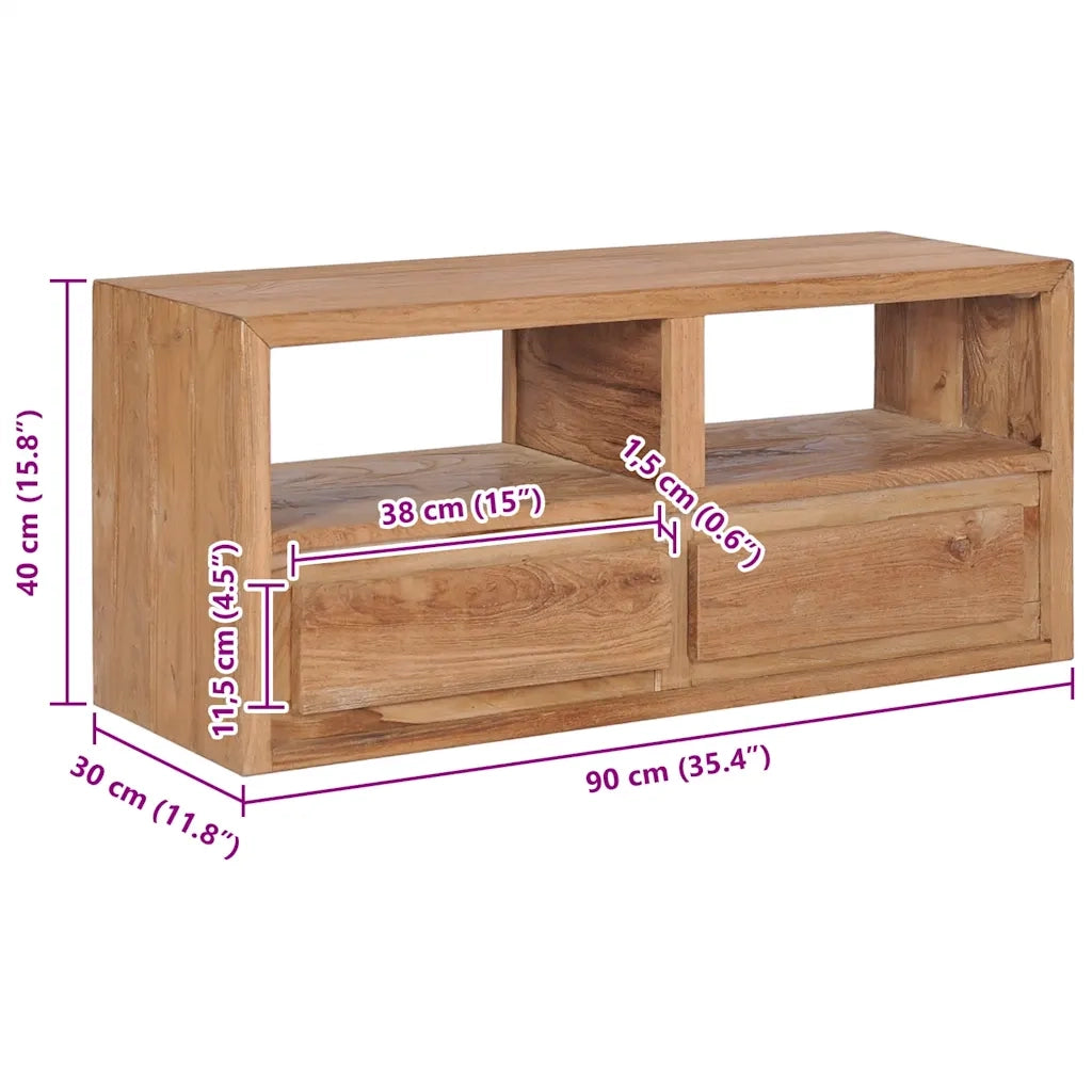 Mobile Porta TV 90x30x40 cm in Legno Massello di Teak 282848