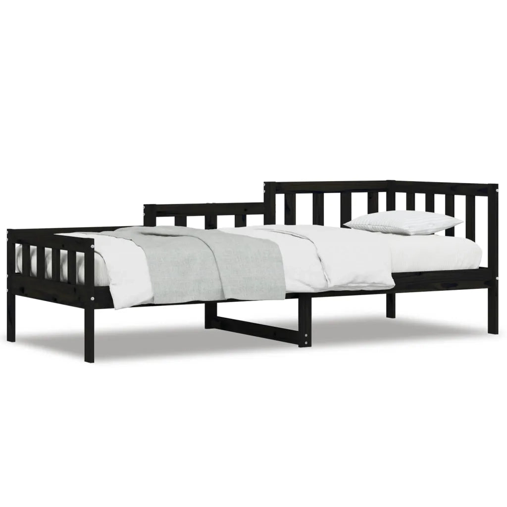 Dormeuse Nera 90x190 cm in Legno Massello di Pino 840375
