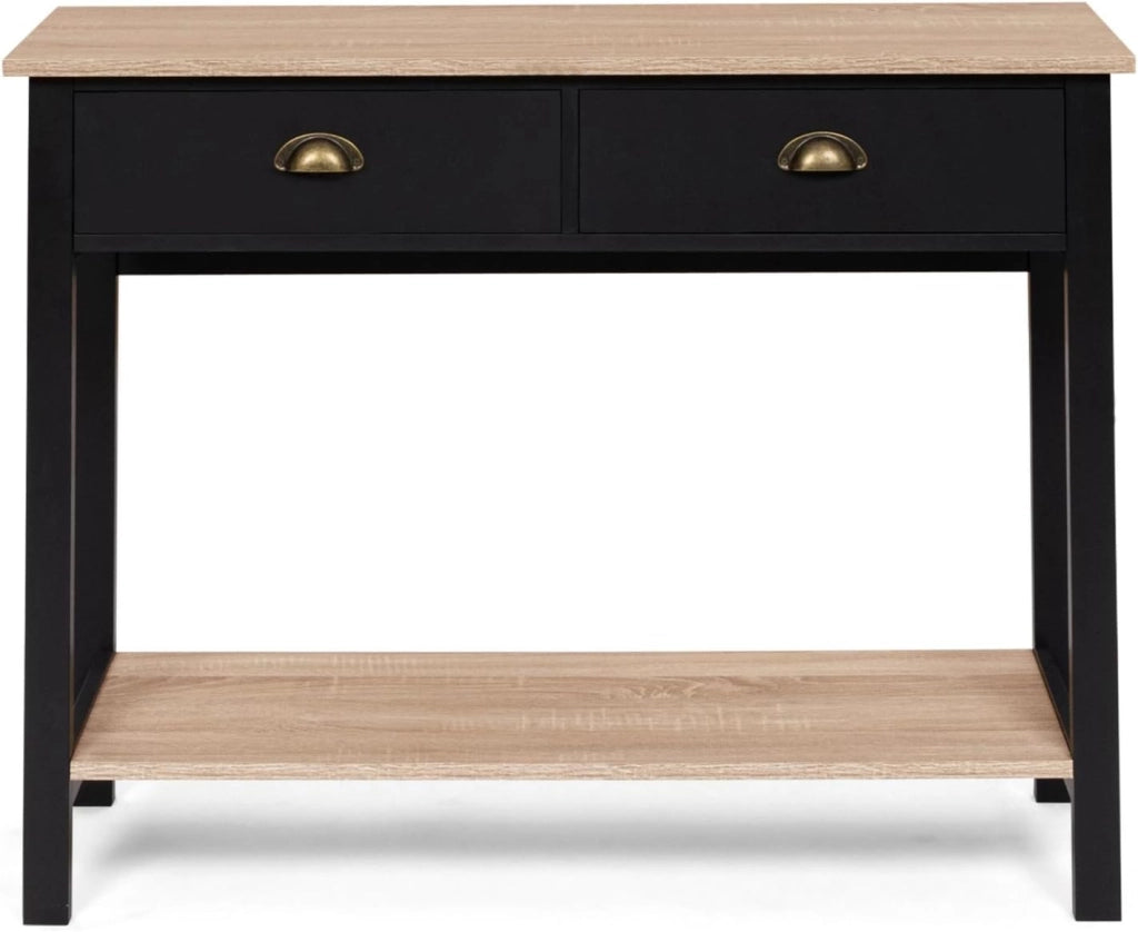 Console a 2 cassetti campagna ISIS 1 ripiano legno e nero