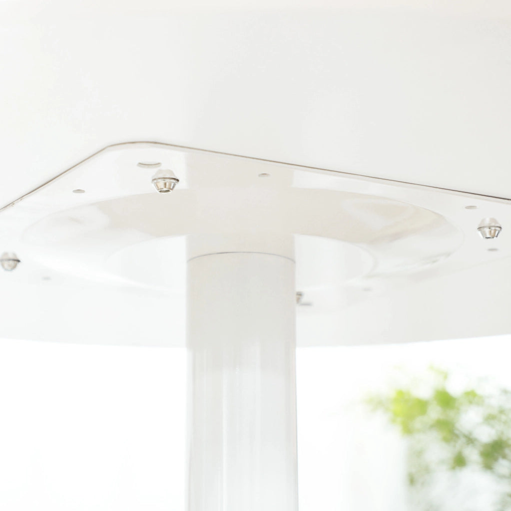 Tavolo da pranzo rotondo bianco Ø70 cm con base in acciaio