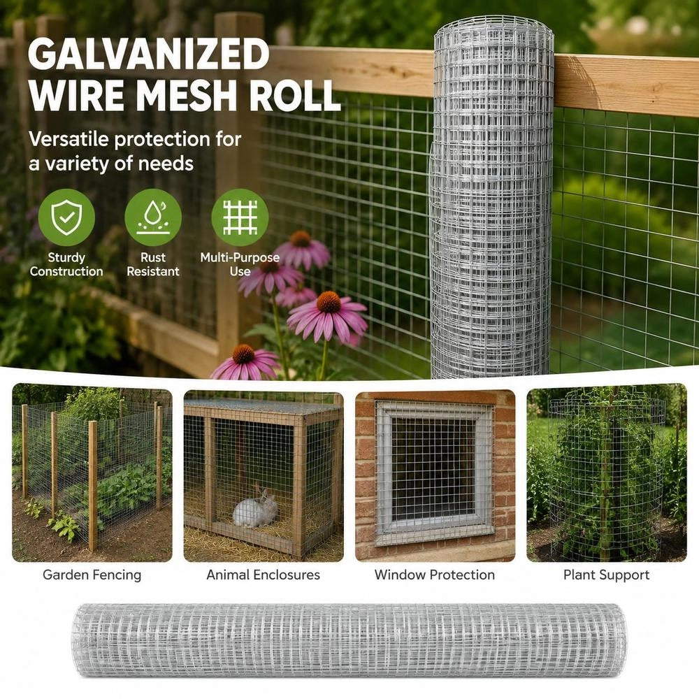 Wire Fence, Galvanized Steel, 25x1.5 M, Silver