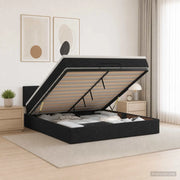 Letto ottomano con materasso Nero 180 x 200 cm Tessuto 3456346