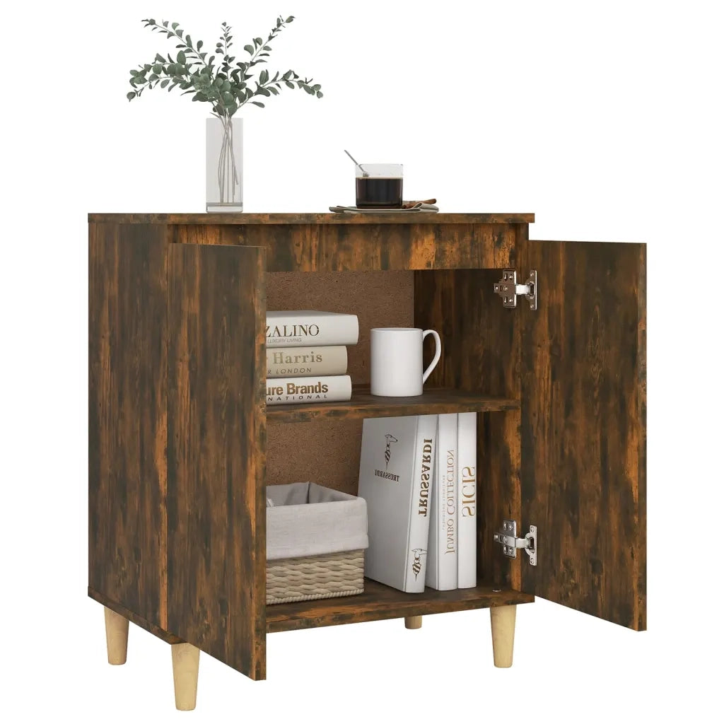 Credenza Rovere Fumo 60x35x70 cm in Legno Multistrato 815156