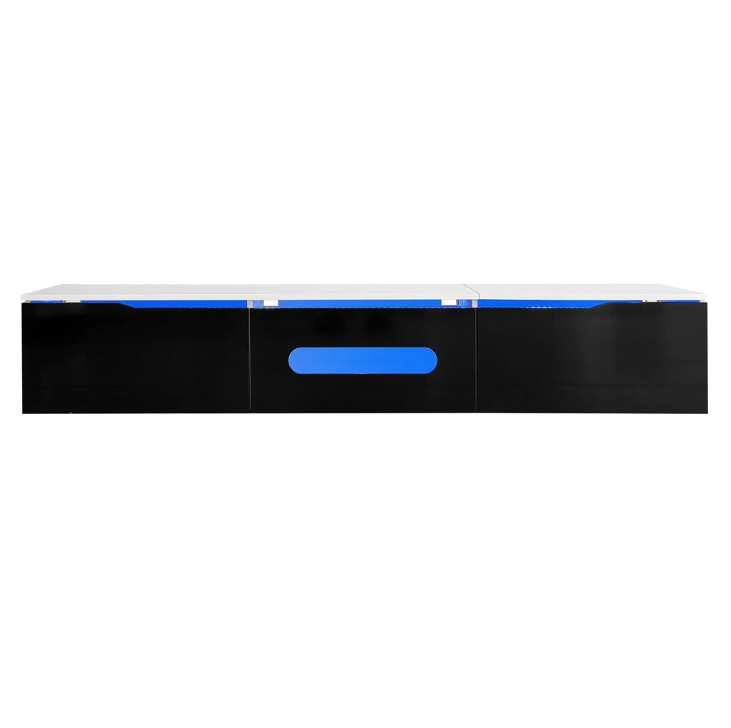 Mobile TV 180 cm nero e bianco con LED a 16 colori via Bluetooth; 3 ante