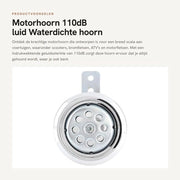 Claxon a Motor 110 dB - Acustico Universale - Accessori per Bicicletta - Parlatore - Coperchio con Verniciatura a Cera - Resistente ai Shock