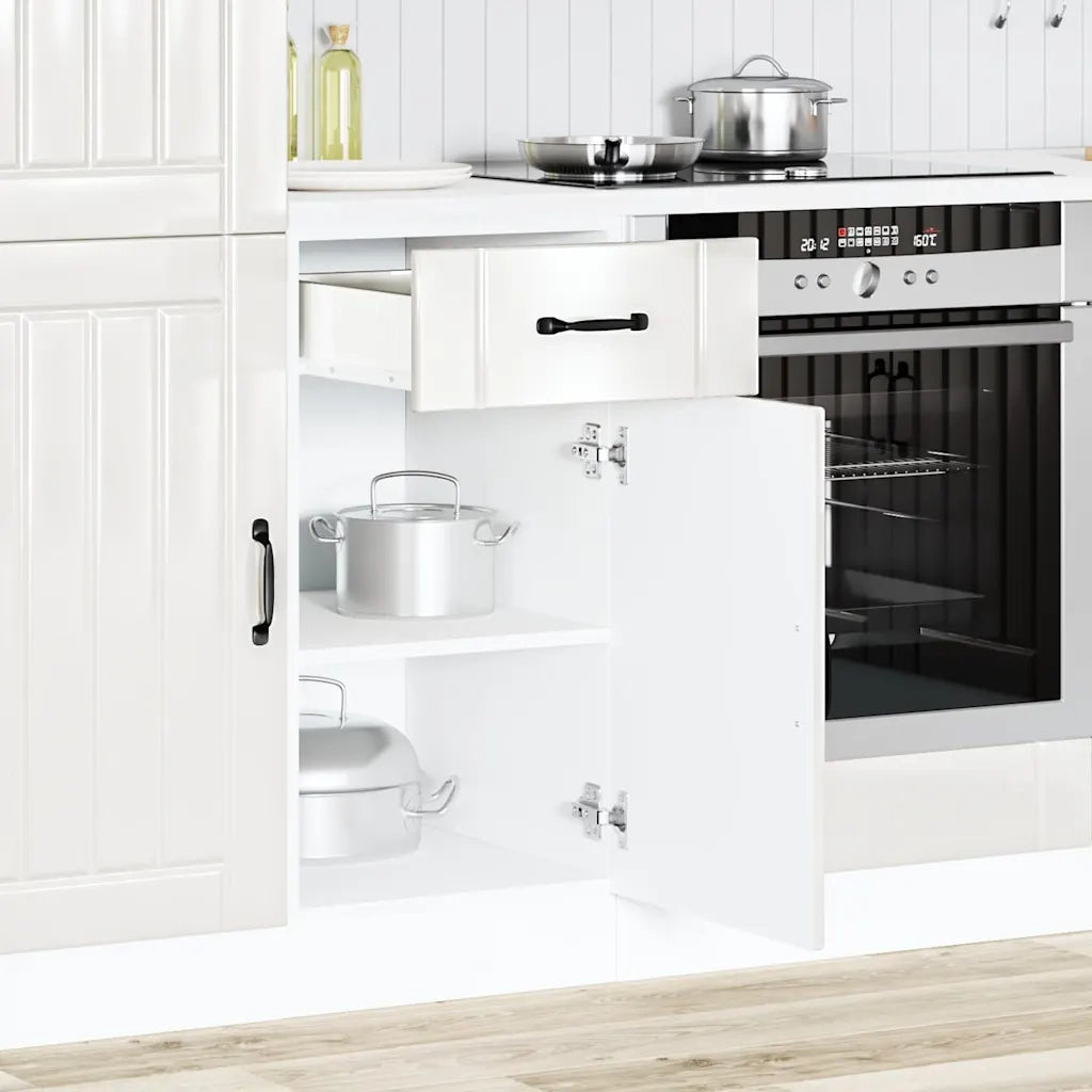 Base da Cucina-Mobile Base da Cucina Lucca Bianco Lucido in Legno Multistrato 534757