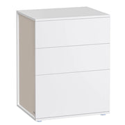 Comodino moderno con montaggio senza attrezzi tavolino con cassetti per camera da letto o soggiorno 35 x 45 x 58,7 cm bianco 12_0007595