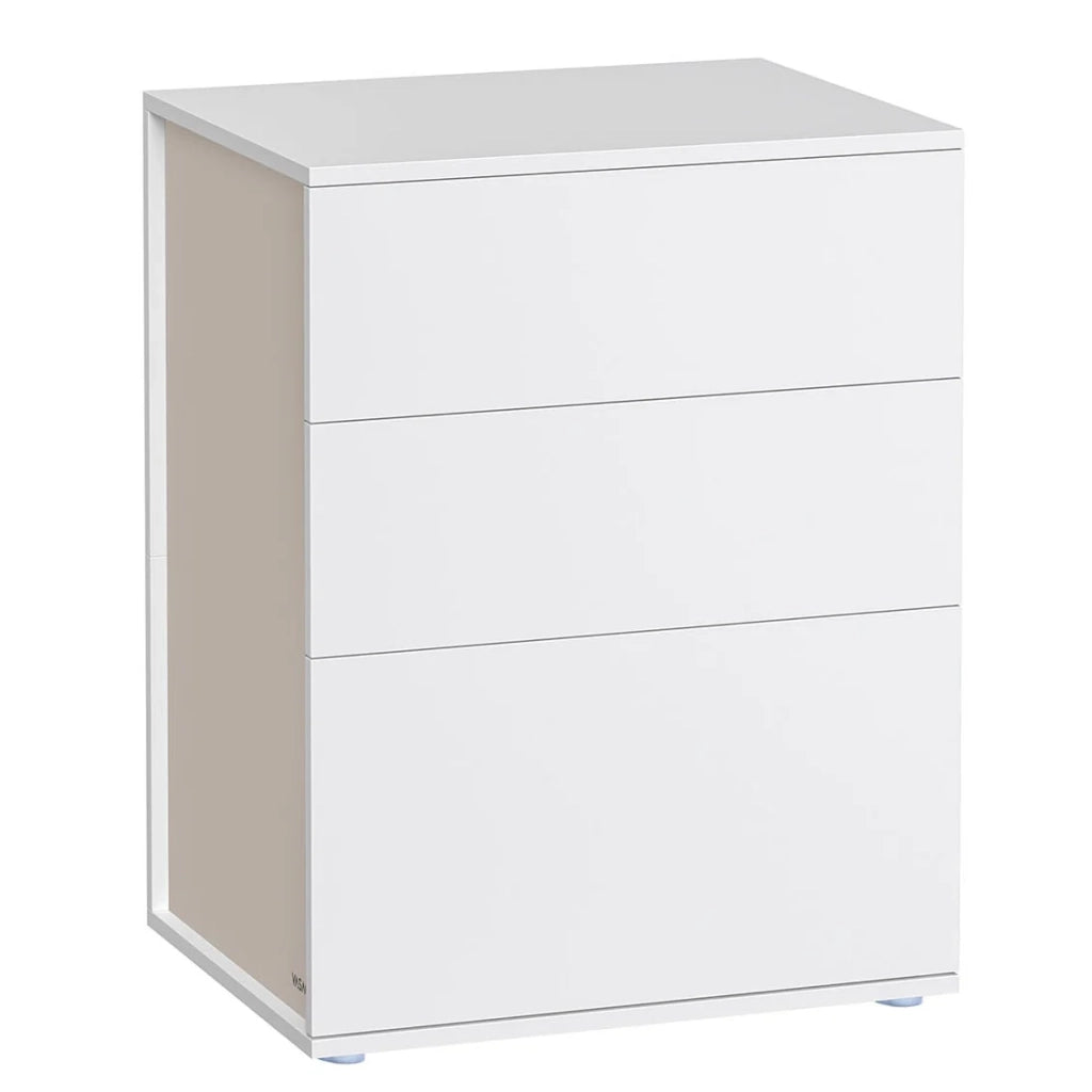 Comodino moderno con montaggio senza attrezzi tavolino con cassetti per camera da letto o soggiorno 35 x 45 x 58,7 cm bianco 12_0007595