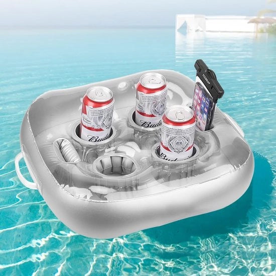 Supporto per bicchieri galleggiante per piscina - Bar per 6 bicchieri galleggiante per piscina - Air Mattress per piscina - Festa - Spiaggia - Whirlpool