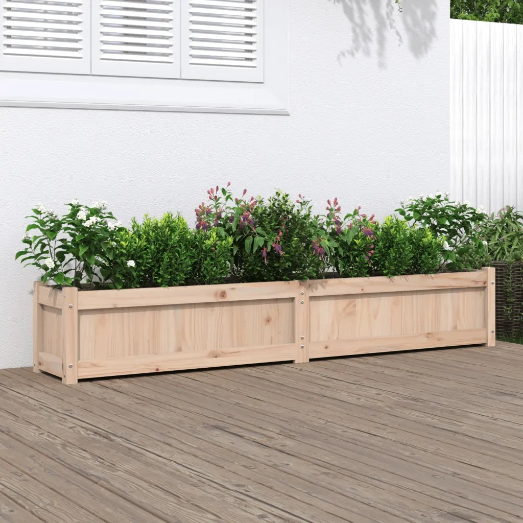Fioriera da Giardino-Vaso da Esterno 180x31x31 cm in Legno Massello di Pino