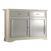 Madia credenza shabby in legno massello 2 porte bianco l.150 p.51 h.105 - Mobili 2G