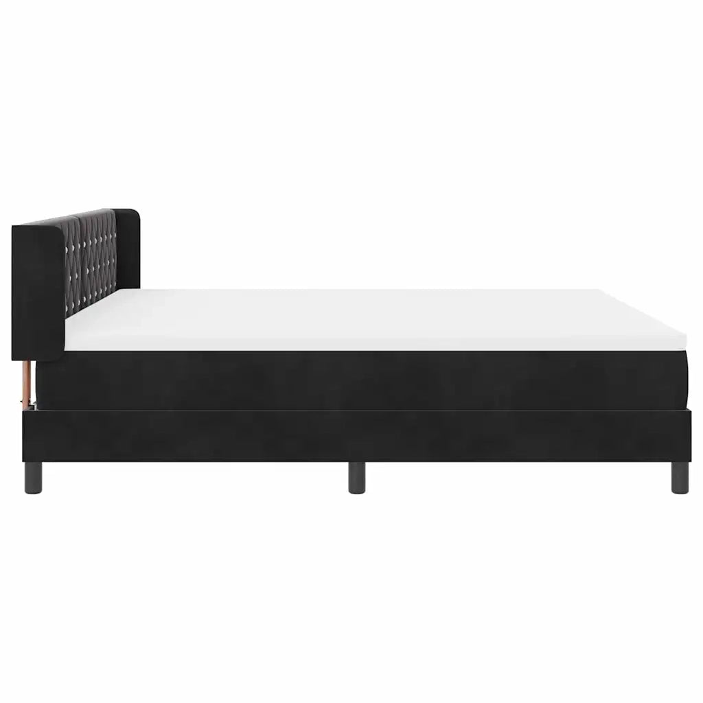 Letto a molle con testiera Nero 200 x 180 cm Velluto 3341428