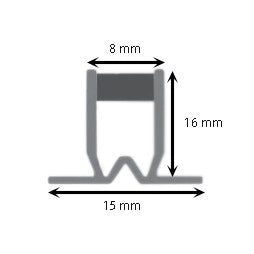 Giunto di dilatazione in plastica 2 metri : Modello - 10X8MM GRIGIO