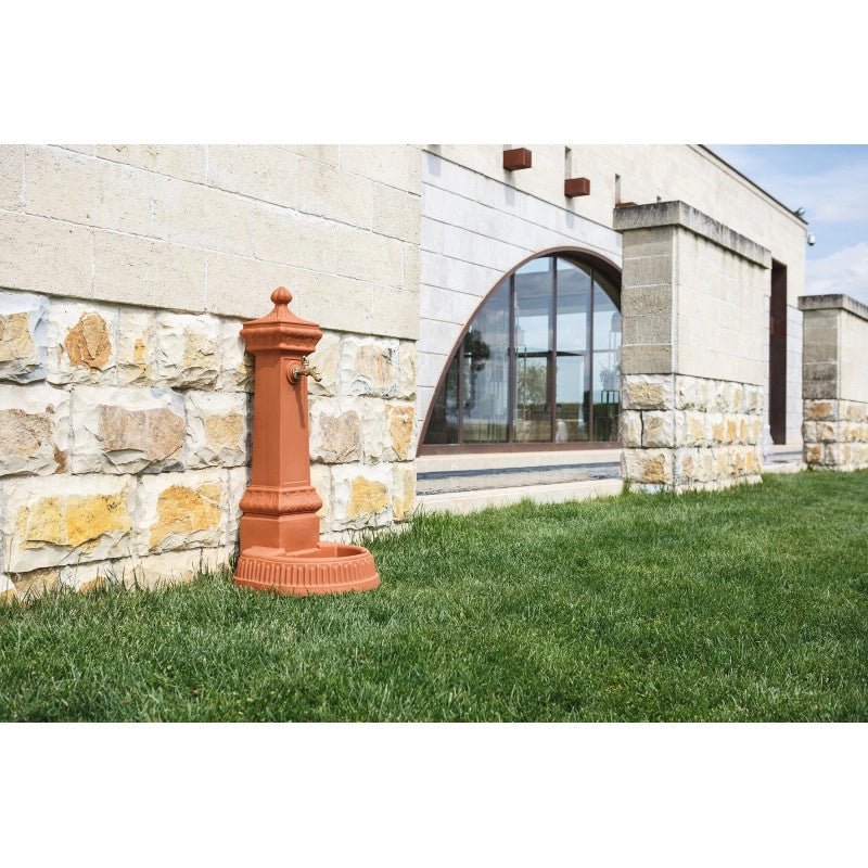 Fontana da giardino decorativa classica tradizionale H120 in polimero resistente antracite per arredo outdoor - Made in Italy - Monacis
