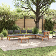 Set da Pranzo Giardino  5 Pezzi con Cuscini in Legno Massello di Teak