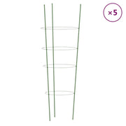 Supporti Piante da Giardino con 4 Anelli 5 pz Verde 90cm Acciaio CFW7116453