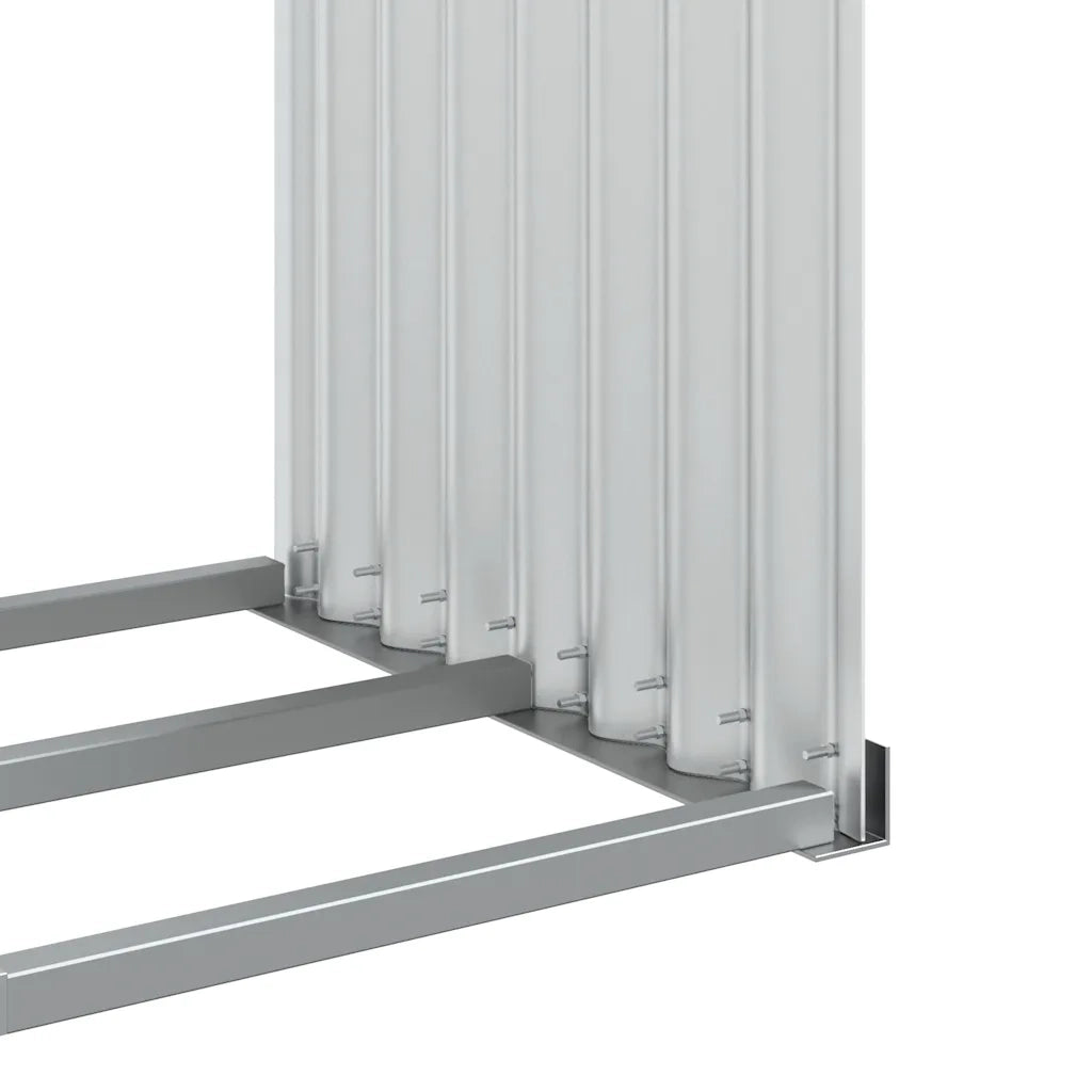 Portaceppi Argento 120x45x140 cm in Acciaio Zincato
