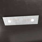 ECCENTRIC APPLIQUE-PLAFONIERA 2 LUCI + 1 DECORATIVO FOGLIA ARGENTO 1156-2L1D-FA