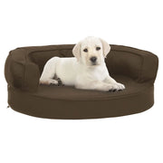 Materasso Ergonomico per Cani 60x42 cm Effetto Lino Marrone 171301