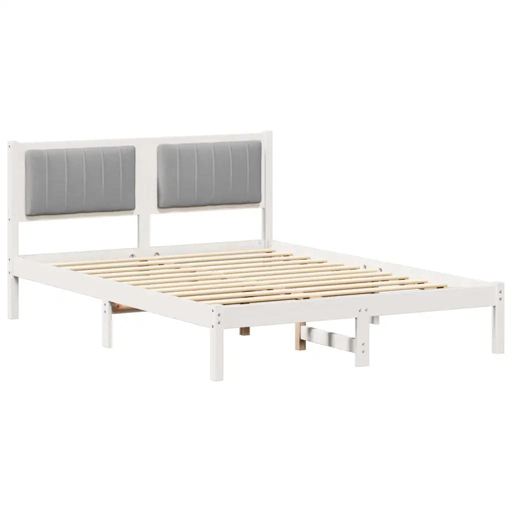 Letto con Testiera Rivestita Grigio chiaro 120 x 190 cm 878278