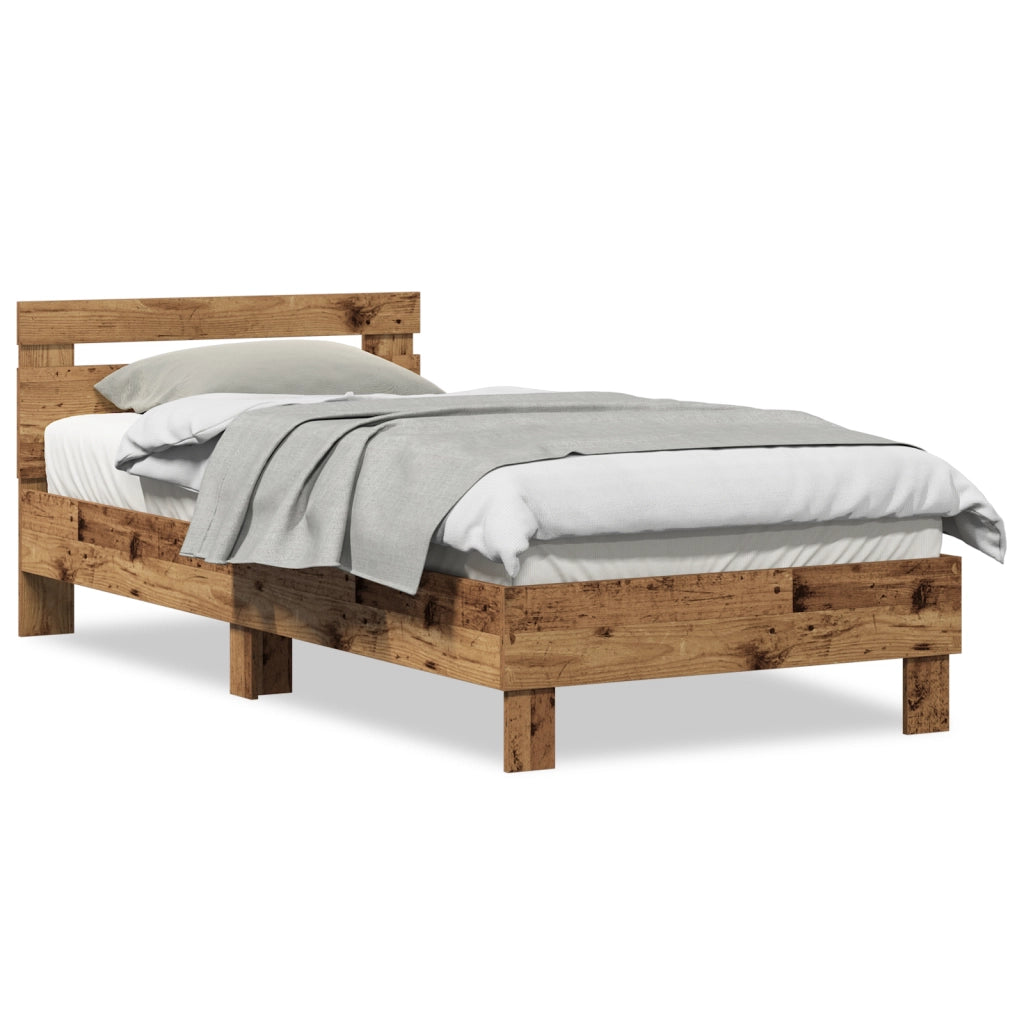 Letto Singolo in Legno Antico Legno Massello Singolo Durevole