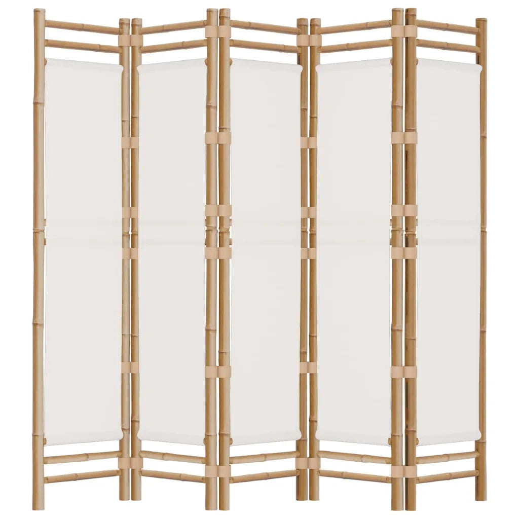 Divisorio Ambienti 5 Pannelli-Set di 5 pannelli Paravento Pieghevole 200 cm Bambﾨﾴ e Tela