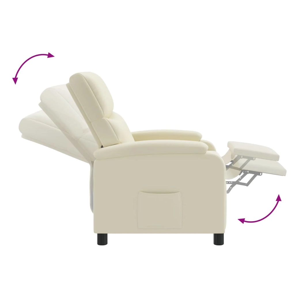Divano Sedia-Poltrona Massaggiante Crema Similpelle 952769