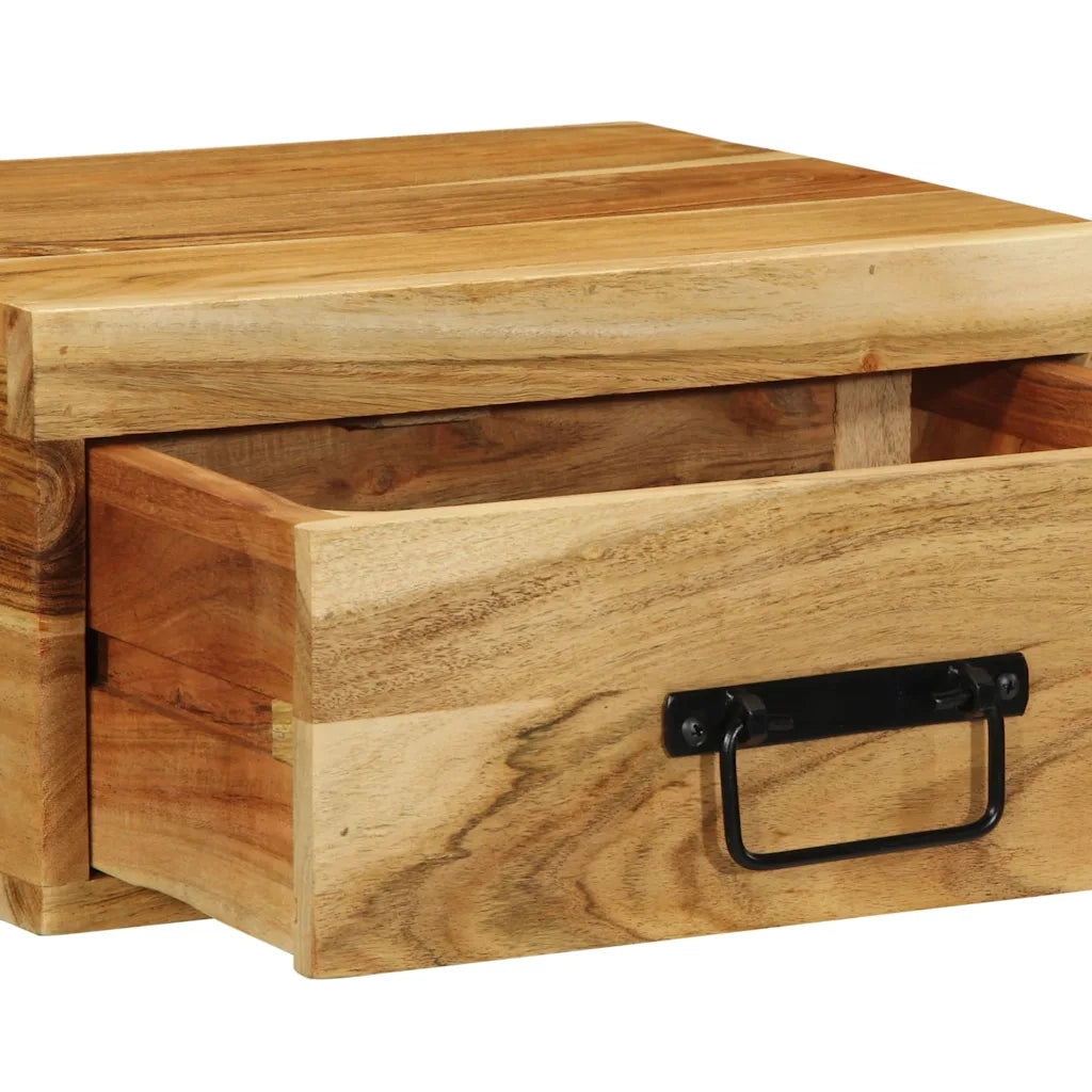 Comodino a Parete in Legno Massello di Acacia 4017454