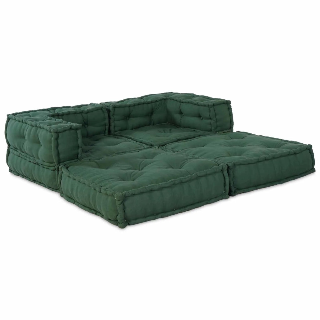 Unità di Divano Modulare 2 pcs Verde 140 x 70 x 56 cm Tessuto