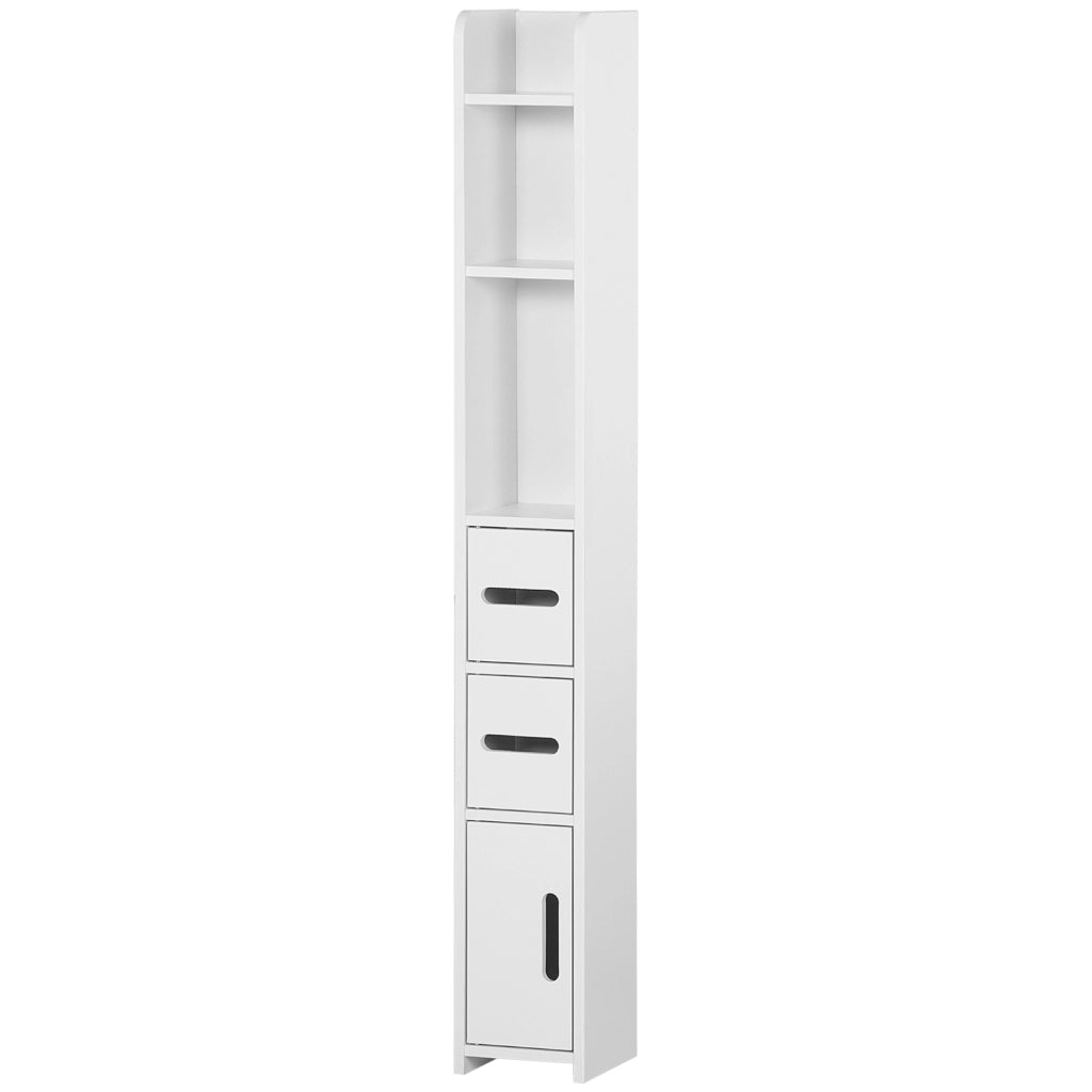 Colonna Bagno con Mensole e Armadietti ¨C zephmum ¨C Bianco 15x17x120cm