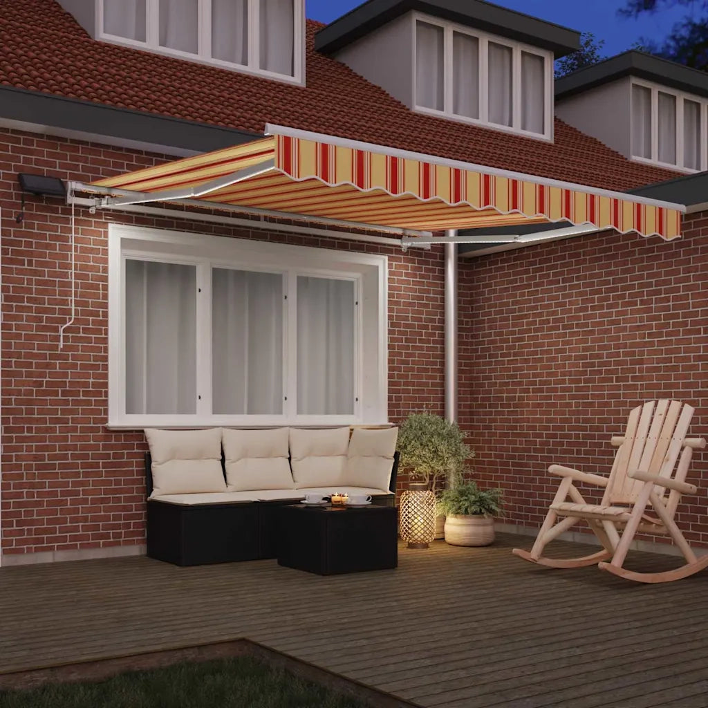 Tenda retrattile-Tenda parasole per balcone Giallo e Arancione 300 x 250 cm 217783