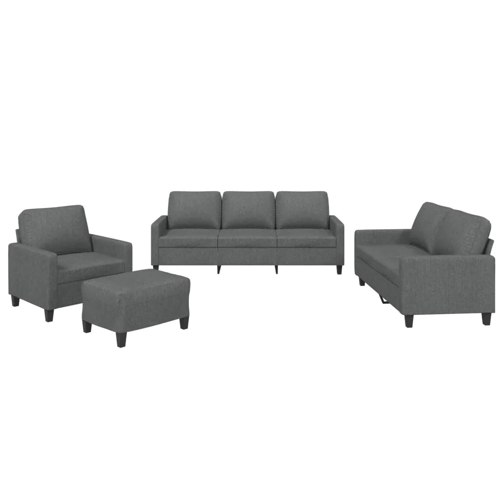 Set di Divani 4 pz con Cuscini Grigio Scuro in Tessuto 3201437