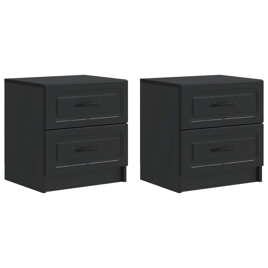 Armadio da Notte con cassetto 2 pcs Nero 43 x 34,5 x 44,5 cm 895678