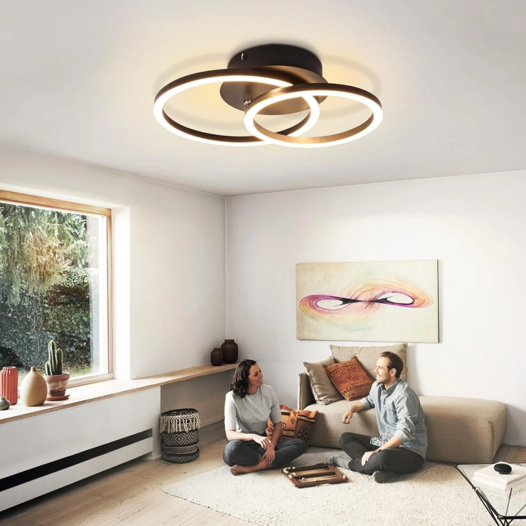 ZMH Lampada da soffitto plafoniera LED rotonda moderna 24W 3000K per soggiorno corridoio