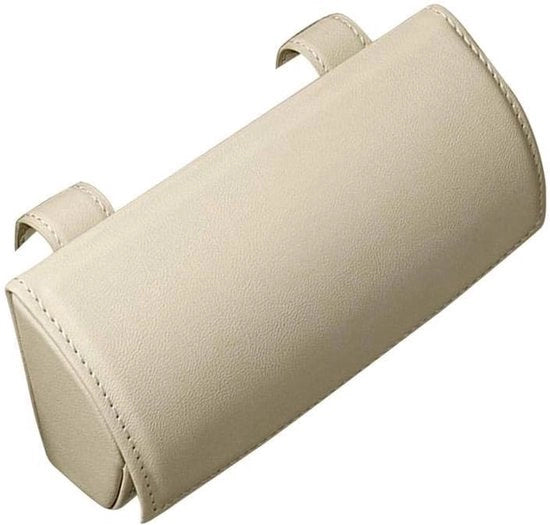 Cassaforte in pelle per occhiali - Contenitore per occhiali - Sacchetto per occhiali - Accessori per auto e interni - Protezione e organizzazione - Beige