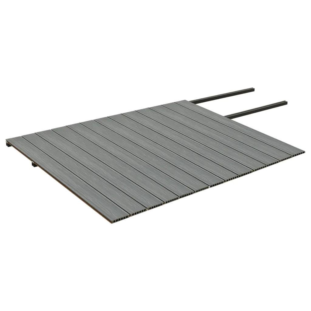 Listoni Decking WPC con Accessori Marroni e Grigi 26 mÂ² 2,2 m