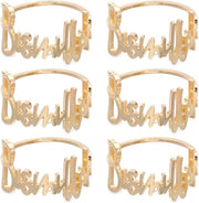Set di Cinture di Servizio in Metallo - Decorazione da Tavola per Feste - 6 pezzi - Oro