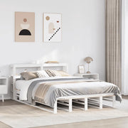 vidaXL Giroletto con Testiera Bianco 150x200 cm Legno Massello di Pino