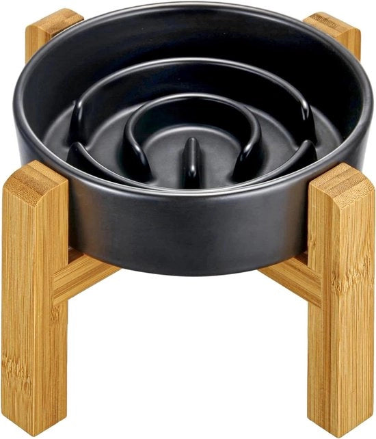 Bacchetta alimentare lenta per piccoli cani - Ø 16 cm 400 ml grigio scuro