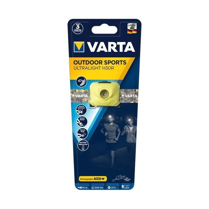 Varta OUTDOOR SPORTS ULTRALIGHT H30R Lime Torcia a fascia LED