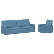 Set di divani 2 pcs Blu Tessuto in Cords 3433263
