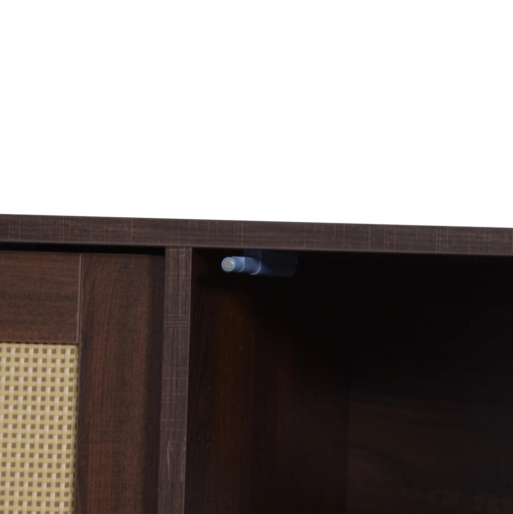 Mobile porta TV 190 x 40 x 52 cm con ante e cassetti, colore marrone