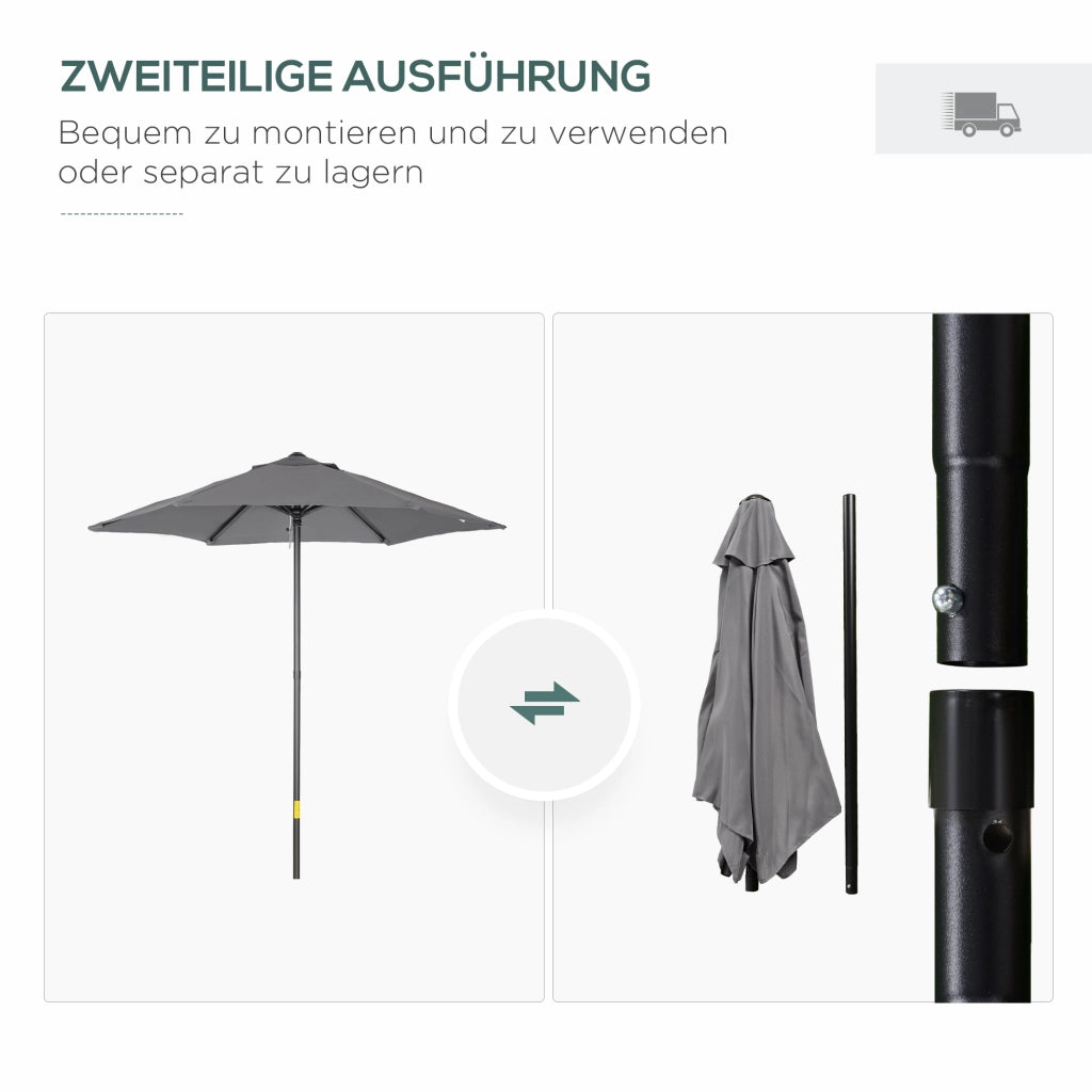 Ombrellone da balcone esagonale per giardino ¨C zephmum ¨C ?196 cm, grigio scuro