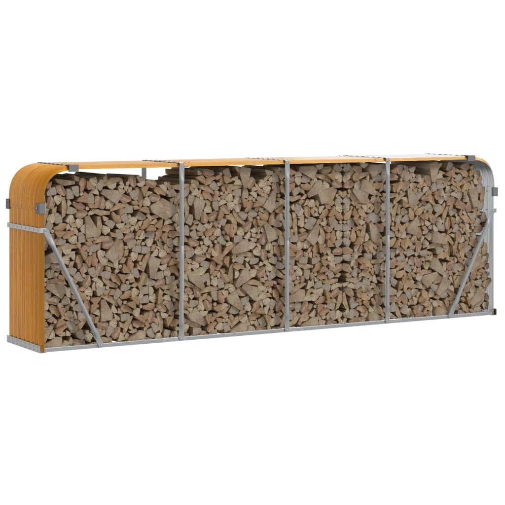 Portalegna chiaro 300 x 45 x 100 cm acciaio zincato marrone 02_0043816