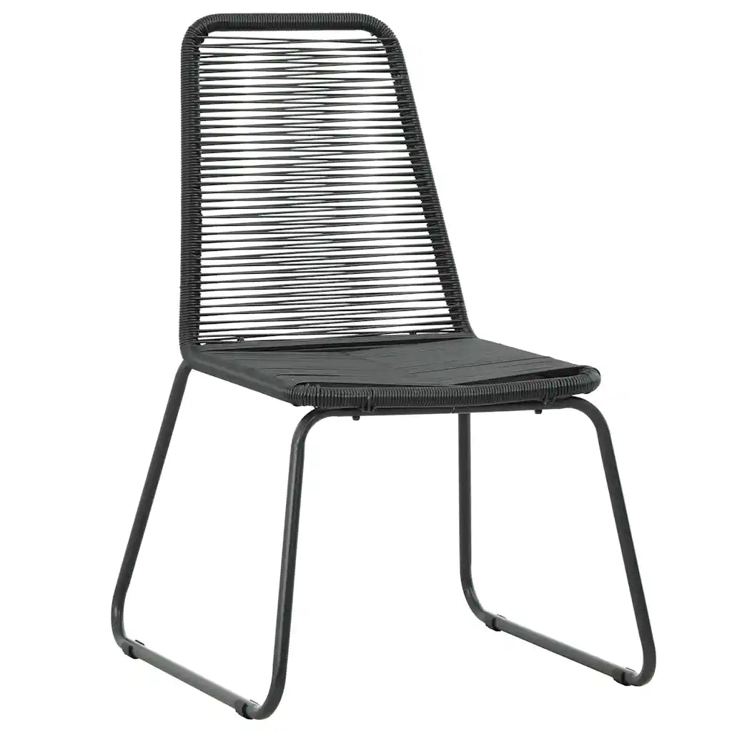 Set da Pranzo da Giardino 7 pz in Rattan PVC Nero 3060122
