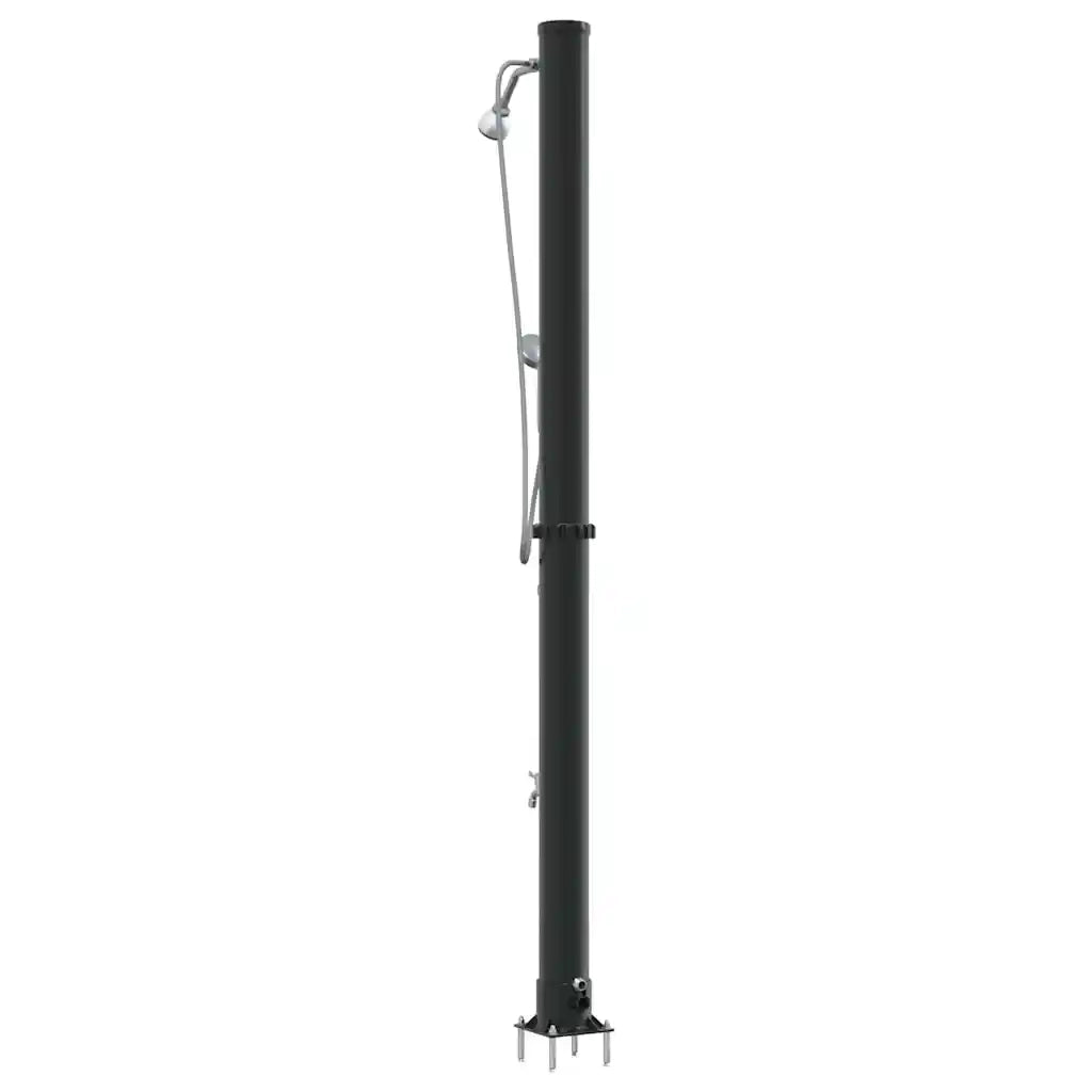 Doccia Solare da Esterno Nero 217 cm PVC e Alluminio CFW8111679
