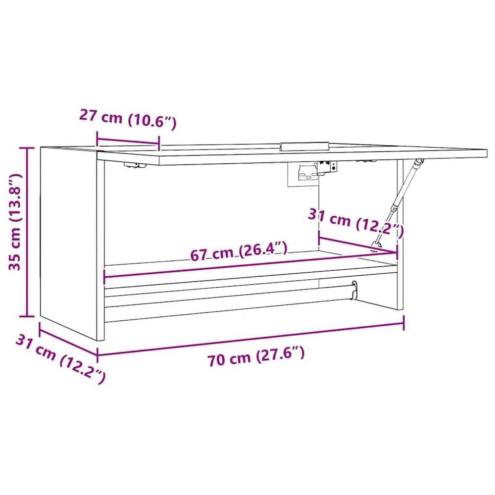 Wardrobe White 70x32.5x35 Cm Wood-based Material