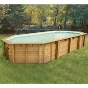Piscina In Legno Ottagonale Northwood 860 - 8,60 X 4,70 H1,30 M - Liner Beige